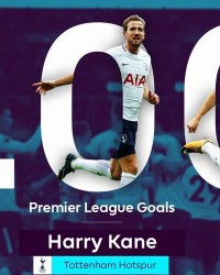  热刺核心凯恩达成英超百球里程碑  